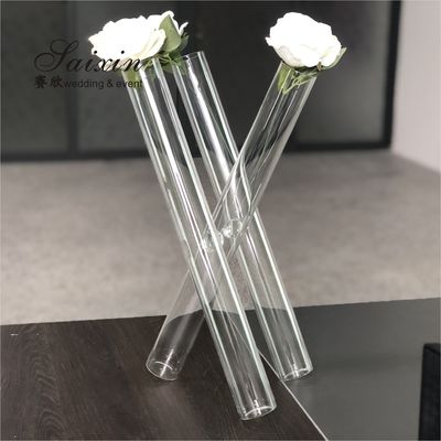 Large Tall Glass Vases For Wedding Centerpieces 3pcs Set Clear Cylinder Flower Stand