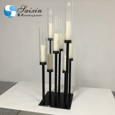 Taper Antique Metal And Crystal Candelabra Gold Black Stick Candle Holders 5 Arm