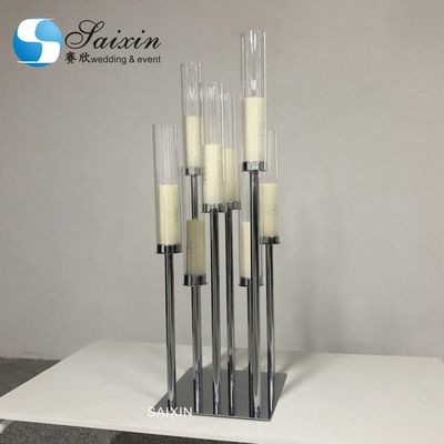 Taper Antique Metal And Crystal Candelabra Gold Black Stick Candle Holders 5 Arm
