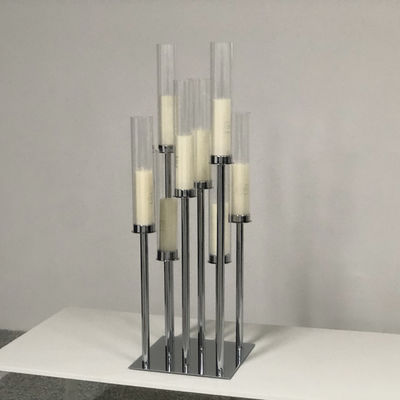 5 Arm Fireplace Antique Candle Candelabra For Christmas Silver Stick Candle Holder 90cm