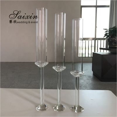 Gorgeous  3 piece set crystal candle holder  for wedding decoration