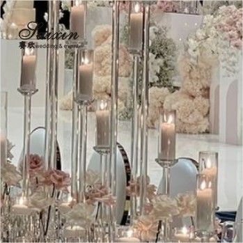 Gorgeous  3 piece set crystal candle holder  for wedding decoration