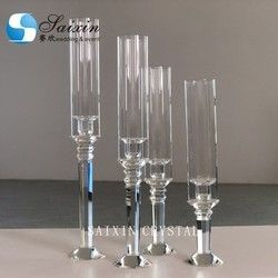 Black Metal Pillar Candle Holders Crystal Set Of 4 6 Decorative Wedding Table Decoration