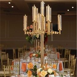 13 Arm Branch Glasses Metal Gold Candelabra Wedding Metal And Crystal Candelabra Candle Holder