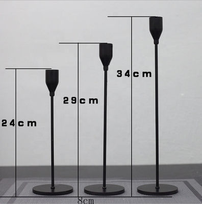 Wholesale simple 3 piece set rose gold metal candlestick holder for home wedding decoration