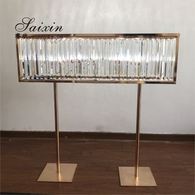 Wholesale  wedding table decoration rectangle crystal centerpieces with light