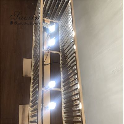 Wholesale  wedding table decoration rectangle crystal centerpieces with light