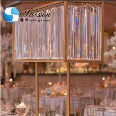 Wholesale  wedding table decoration rectangle crystal centerpieces with light