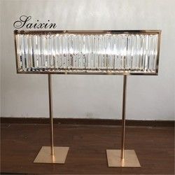 Wholesale  wedding table decoration rectangle crystal centerpieces with light