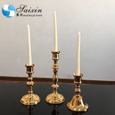 ZT-540 wholesale dining table gold metal candle holder centerpieces