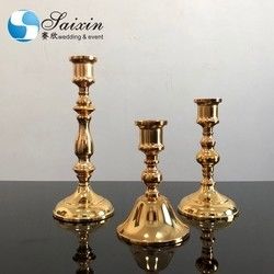 ZT-540 wholesale dining table gold metal candle holder centerpieces