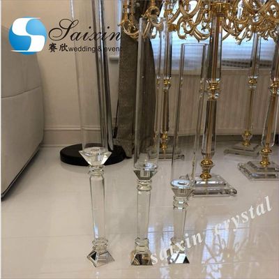 Hot ! 3 piece set tall crystal Hurricane candle holder for  wedding table decoration