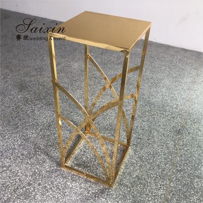 ZT-429G New design shiny  gold metal flower stands for floor aisle wedding backdrop decoration