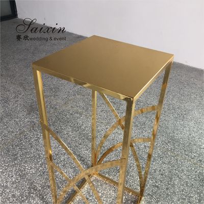 ZT-429G New design shiny  gold metal flower stands for floor aisle wedding backdrop decoration