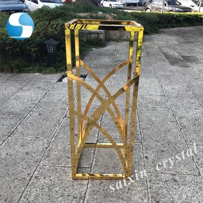 ZT-429G New design shiny  gold metal flower stands for floor aisle wedding backdrop decoration
