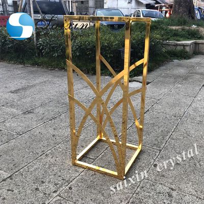 ZT-429G New design shiny  gold metal flower stands for floor aisle wedding backdrop decoration