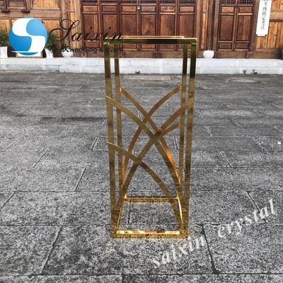 ZT-429G New design shiny  gold metal flower stands for floor aisle wedding backdrop decoration