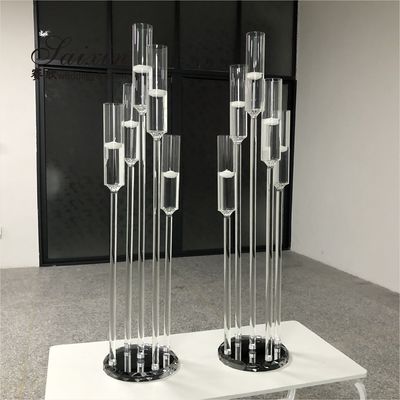Hot Sale Wedding Decor Supplies 5 Arms Candelabra Floating Candles Holder Crystal Candelabra Centerpieces