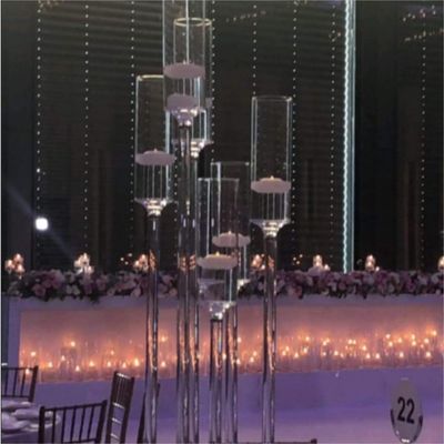 Hot Sale Wedding Decor Supplies 5 Arms Candelabra Floating Candles Holder Crystal Candelabra Centerpieces