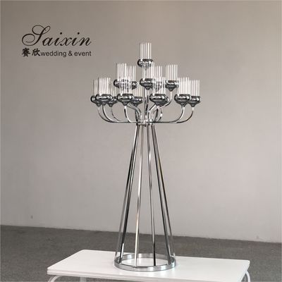 16 Arm Gold Wedding Metal And Crystal Candelabra Tall 140CM