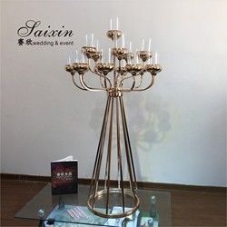 16 Arm Gold Wedding Metal And Crystal Candelabra Tall 140CM