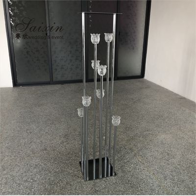 Large Lotus Flower Crystal Candle Holder Stand Tealight 150cm