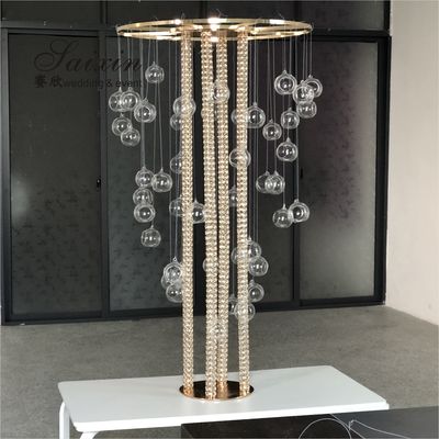 New Gold Metal Flower Table Support Candle Stand for Wedding Centerpiece Decoration
