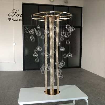 New Gold Metal Flower Table Support Candle Stand for Wedding Centerpiece Decoration