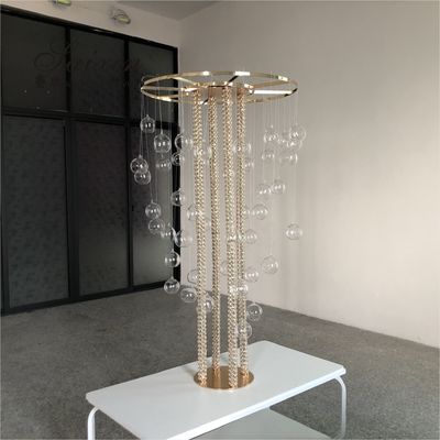 New Gold Metal Flower Table Support Candle Stand for Wedding Centerpiece Decoration