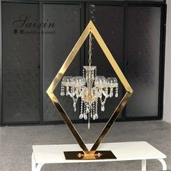 New hot style for wedding centerpiece crystal gold candelabra table decor chandeliers candle holder with support
