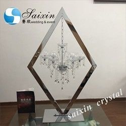 New hot style for wedding centerpiece crystal gold candelabra table decor chandeliers candle holder with support
