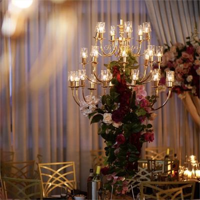 ZT-322 Modern design high quality 27 arms metal tall candelabras for wedding centerpieces