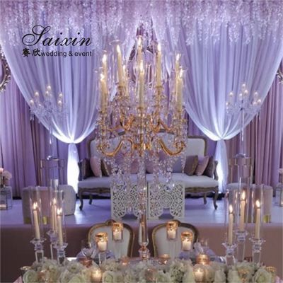 13 Arms Flower Gold Metal Candelabra Wedding 130CMx68cm