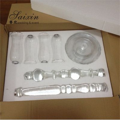 ZT-292 hot sale  tall floor standing decoration crystal candelabras for weddings