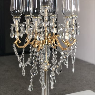ZT-314 Saixin Gorgeous  tall wedding 7 arms beaded crystal candelabras