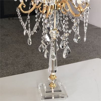 ZT-314 Saixin Gorgeous  tall wedding 7 arms beaded crystal candelabras