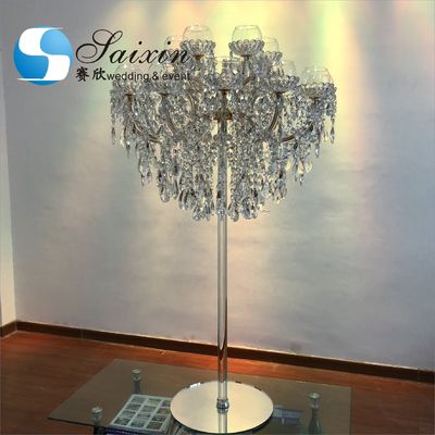 ZT-325L New custom  wedding decoration centerpieces 18 arms gold crystal candelabra