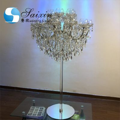ZT-325L New custom  wedding decoration centerpieces 18 arms gold crystal candelabra