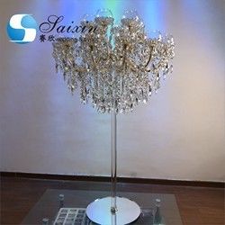 ZT-325L New custom  wedding decoration centerpieces 18 arms gold crystal candelabra