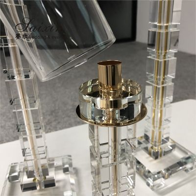 Hot ! wedding & home decoration flower stand single square crystal column candle holder