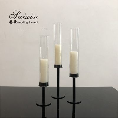 Hot ! Factory custom 3 piece in set Single gold metal candlestick