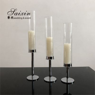 Hot ! Factory custom 3 piece in set Single gold metal candlestick