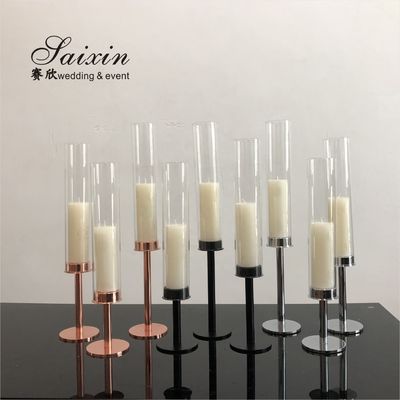 Hot ! Factory custom 3 piece in set Single gold metal candlestick
