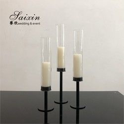 Hot ! Factory custom 3 piece in set Single gold metal candlestick