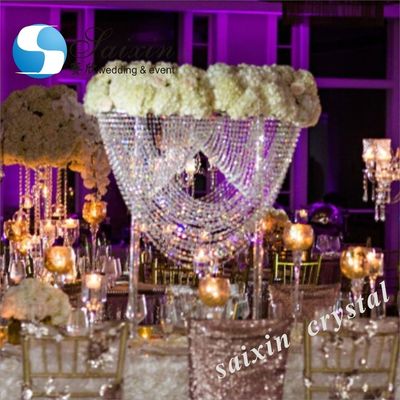 China manufacturer wholesale luxury Wedding centerpieces large crystal flower stands