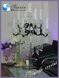 ZT-267G New wedding gold tall crystal candelabra centerpieces