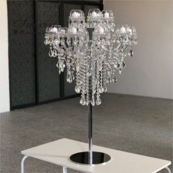 ZT-325G Gorgeous 15 arms gold crystal candelabra wedding table decorations centerpieces