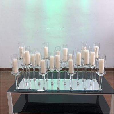 New design 20 arms crystal candelabra wedding glass candle stick holder