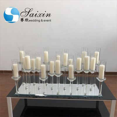 New design 20 arms crystal candelabra wedding glass candle stick holder
