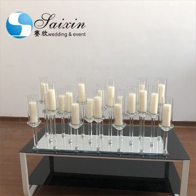 New design 20 arms crystal candelabra wedding glass candle stick holder
